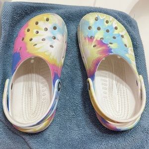 Girls size 1 Tie Dye Crocs